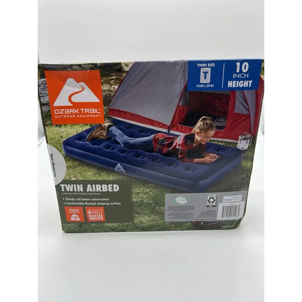 New Ozark Trail Twin Airbed Air Mattress Camping Portable New‎ Unopened Blue NIB